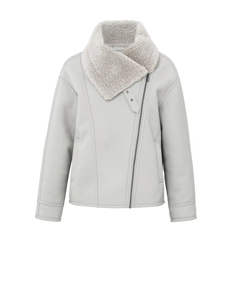 Yaya Manteau simili cuir d’agneau 001038