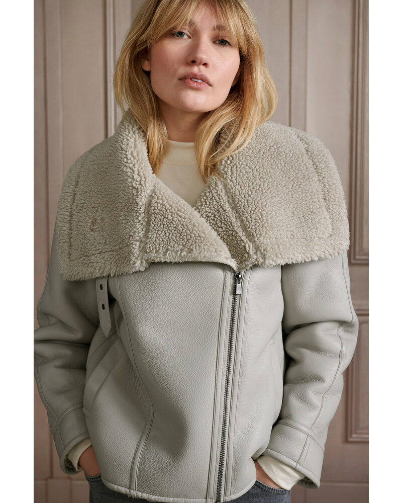 Yaya Faux leather Lammy Coat 001038