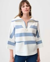 Joseph Ribkoff Sweater with Zipped Collar 261983