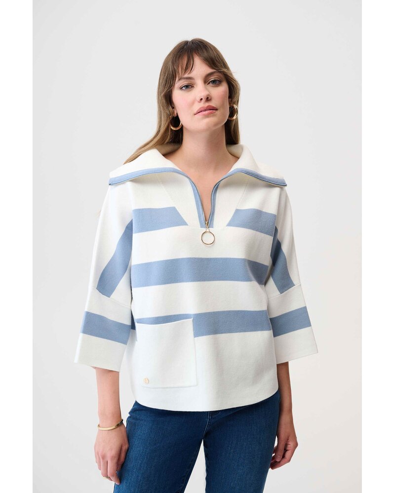 Joseph Ribkoff Sweater with Zipped Collar 261983