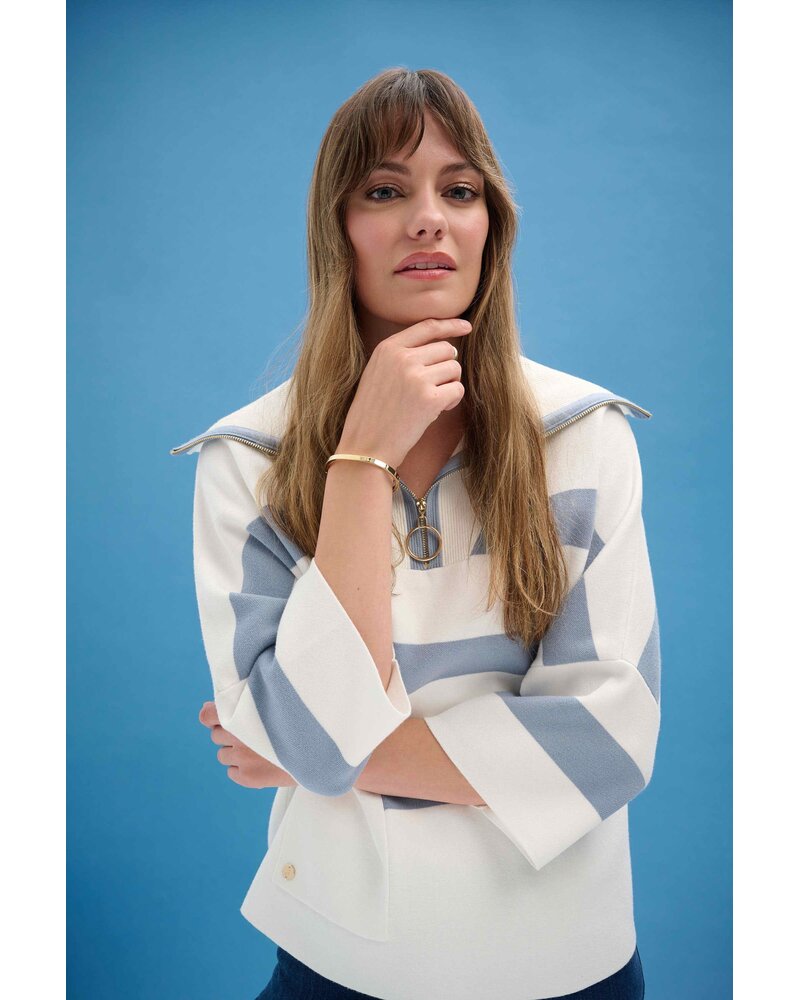 Joseph Ribkoff Sweater with Zipped Collar 261983