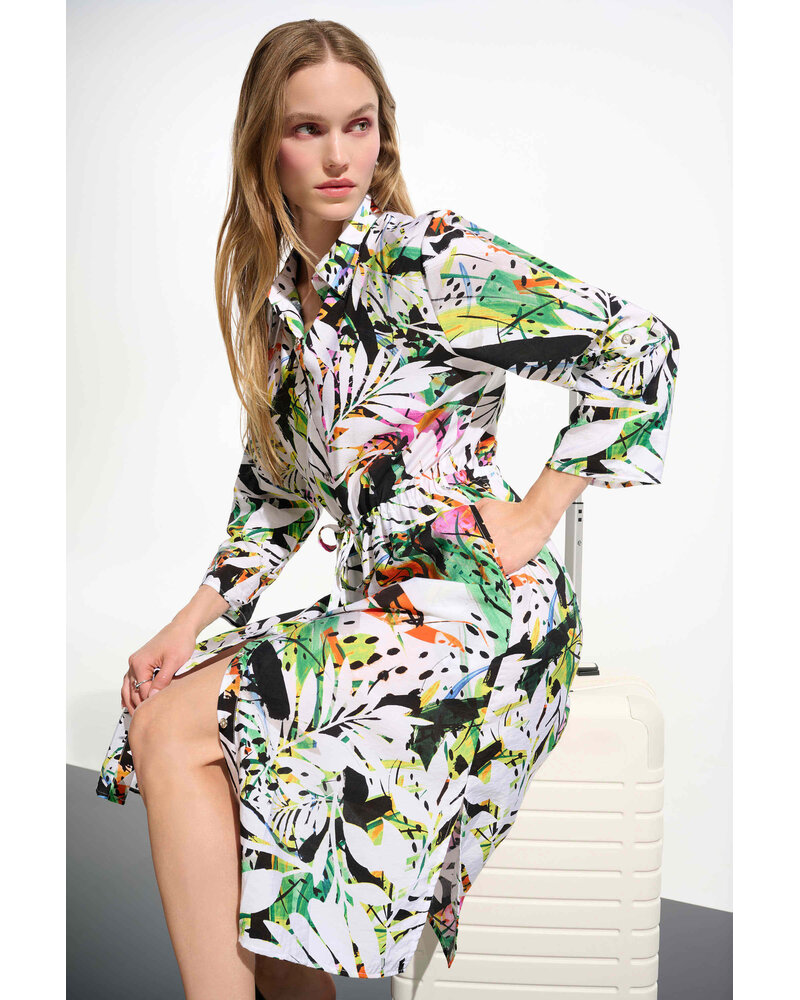Joseph Ribkoff Tropical Print Shirt Dress 261623
