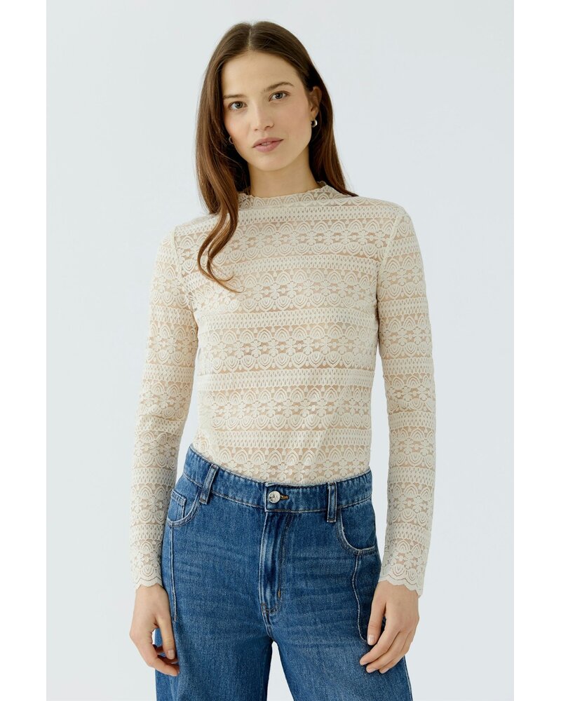 Oui Long Sleeve Lace Top
