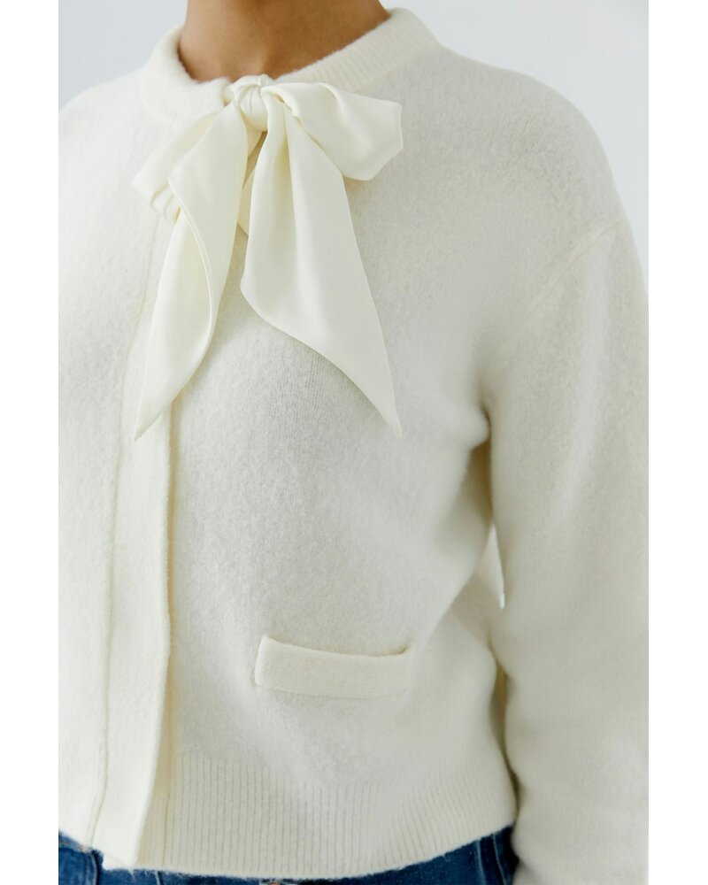 Oui Cardigan avec foulard satiné