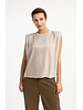 Yaya Sleeveless top with shoulder pleats