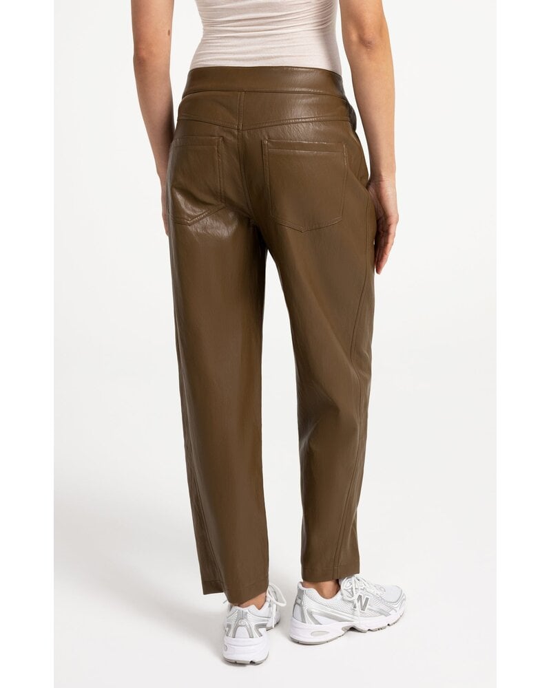 Yaya Pantalon coupe carotte en faux cuir