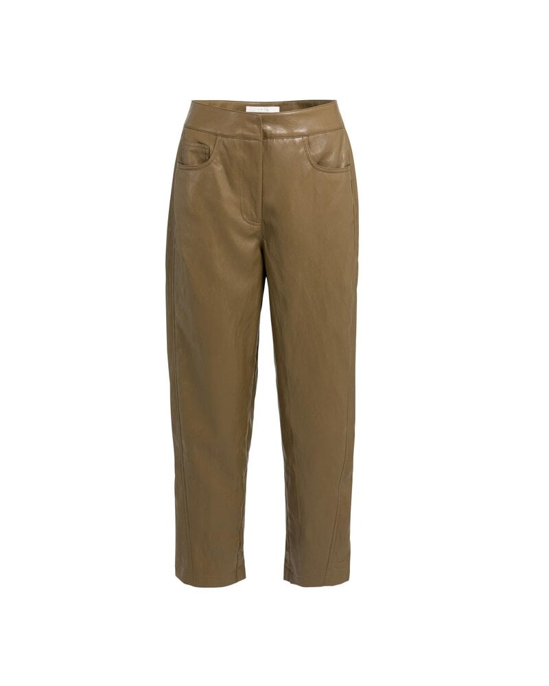 Yaya Pantalon coupe carotte en faux cuir