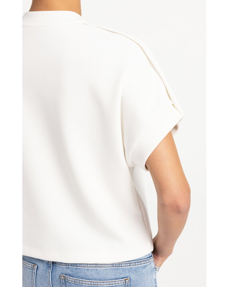 Yaya T-shirt avec détail plissé sur l'épaule