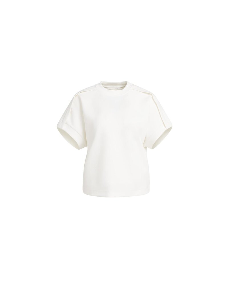 Yaya T-shirt with pleated shoulder detail
