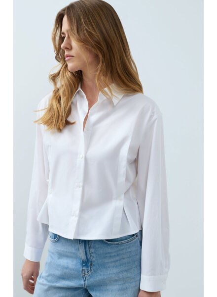 Yaya Poplin blouse with adjustable waist