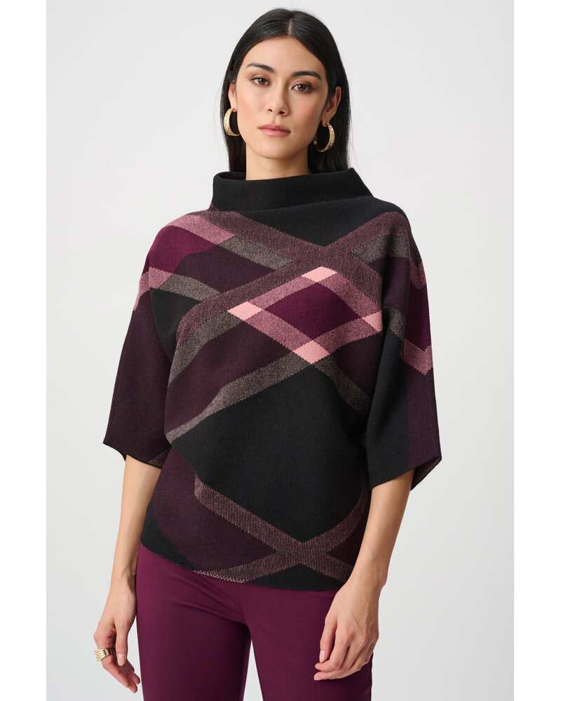 Joseph Ribkoff Funnel Neck Printed Sweater -263947
