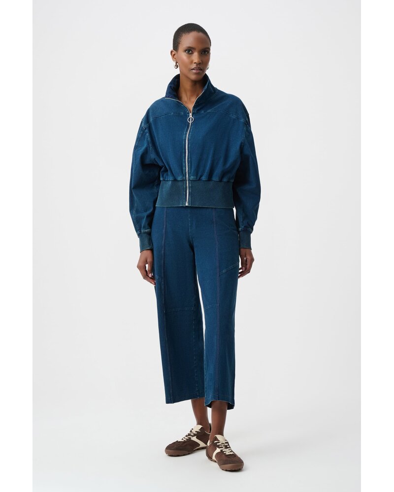 Joseph Ribkoff Denim Funnel-Neck Bomber Jacket-263634