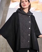 Joseph Ribkoff Quilted and Knit Poncho Jacket-263627