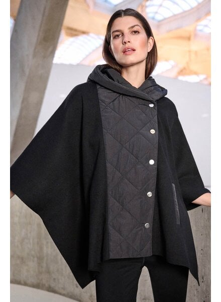 Joseph Ribkoff Quilted and Knit Poncho Jacket-263627