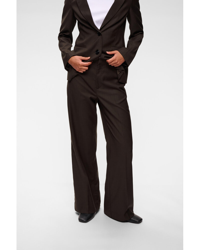 Pantalon brun melange Cadie