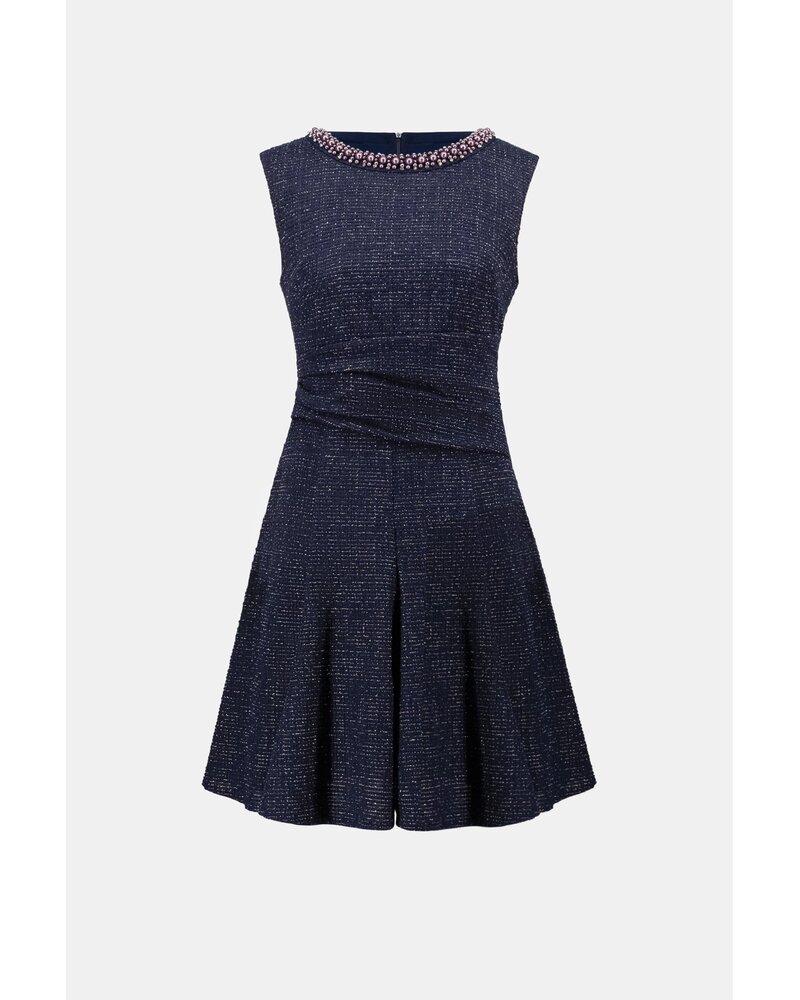 Joseph Ribkoff Robe bouclé avec bordure en perles-263092