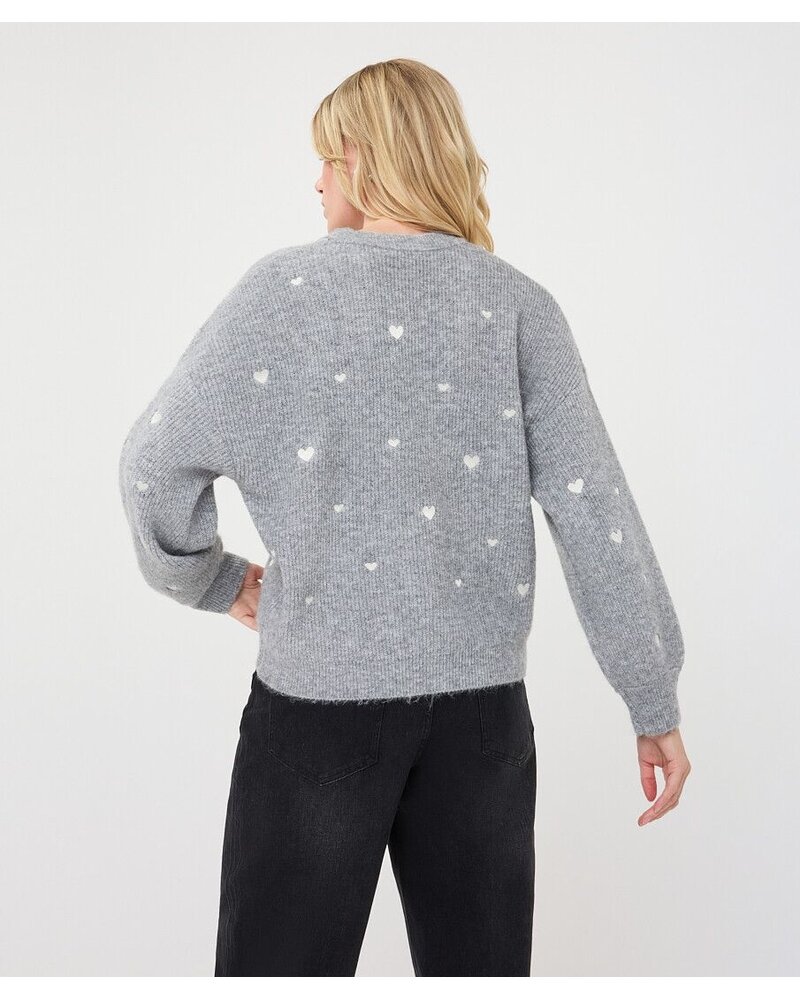 Esqualo Sweater with Embroidered Hearts-F2627530