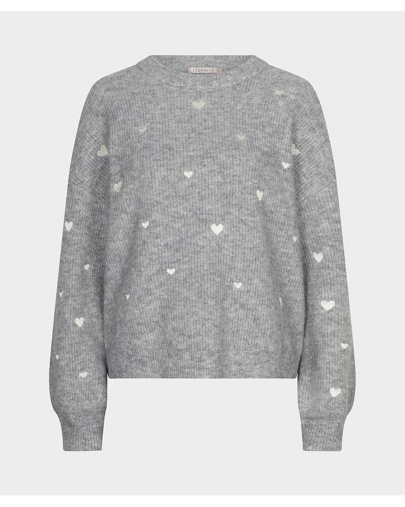 Esqualo Sweater with Embroidered Hearts-F2627530