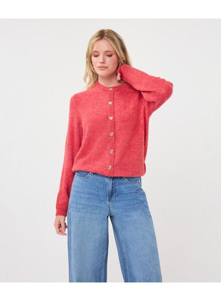 Esqualo Sweater with Heart Buttons-F2607510