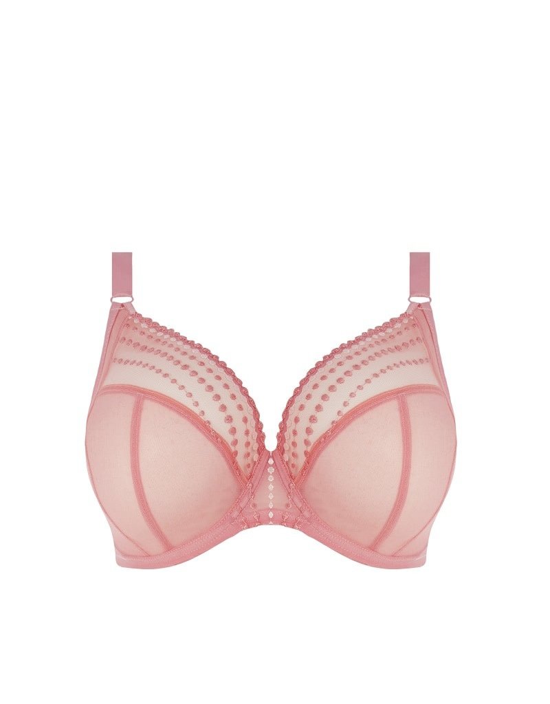 Elomi Matilda Bra Pink Size 38H Underwired Side Support Plunge Racer Back  8900