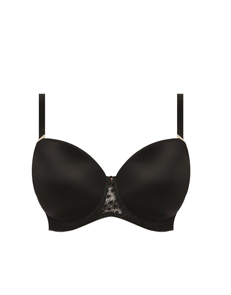 Black Delicate Lace Strapless Bra