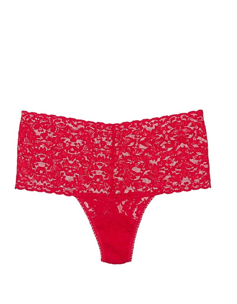 Hanky Panky Retro Lace Thong 9K1926 Red One Size