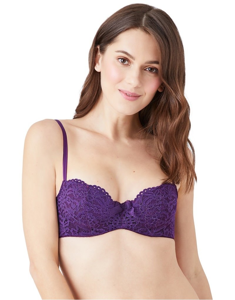 Lace Accent Pocketed Bra Lavender