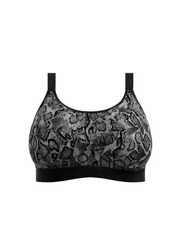 Elomi Energise J-Hook Underwire Sports Bra (8042),38H,Dusky Leopard