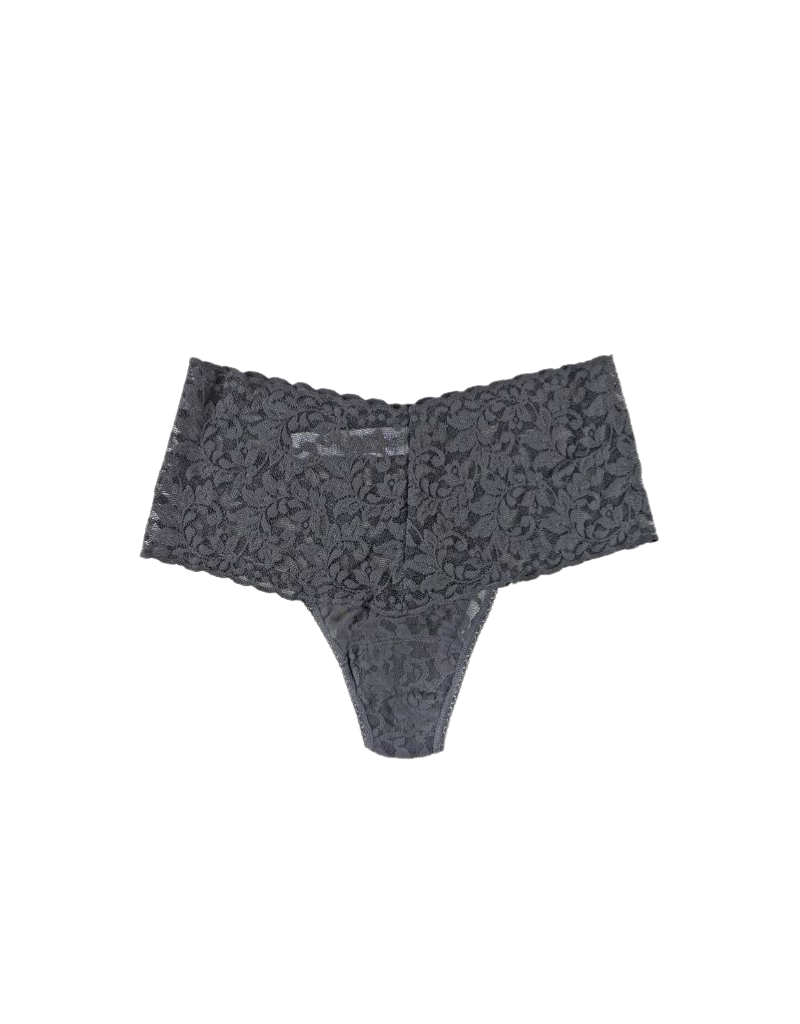 Hanky Panky Retro Lace Thong 9K1926  Granite One Size