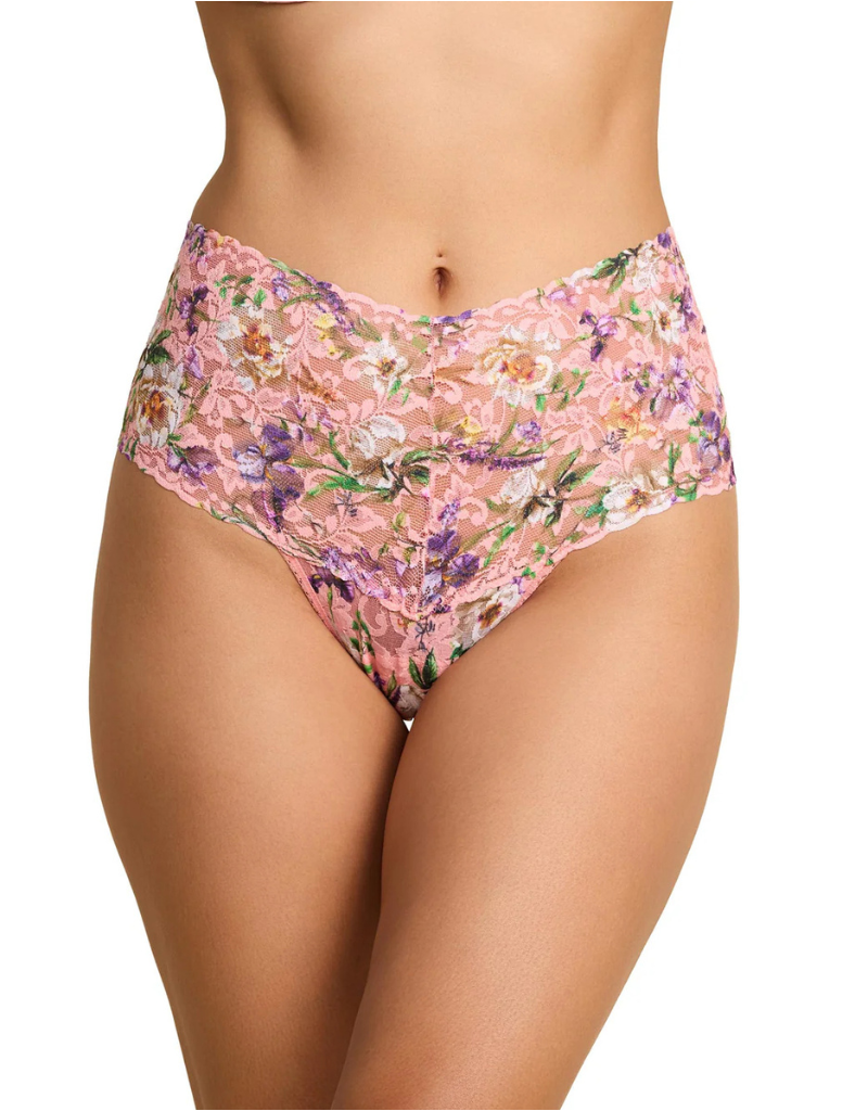 Hanky Panky Panky Retro Lace Thong 9K1926 Fawning Flora One Size