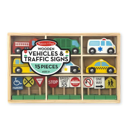 Melissa & Doug Wooden Vehicles and Traffic Signs