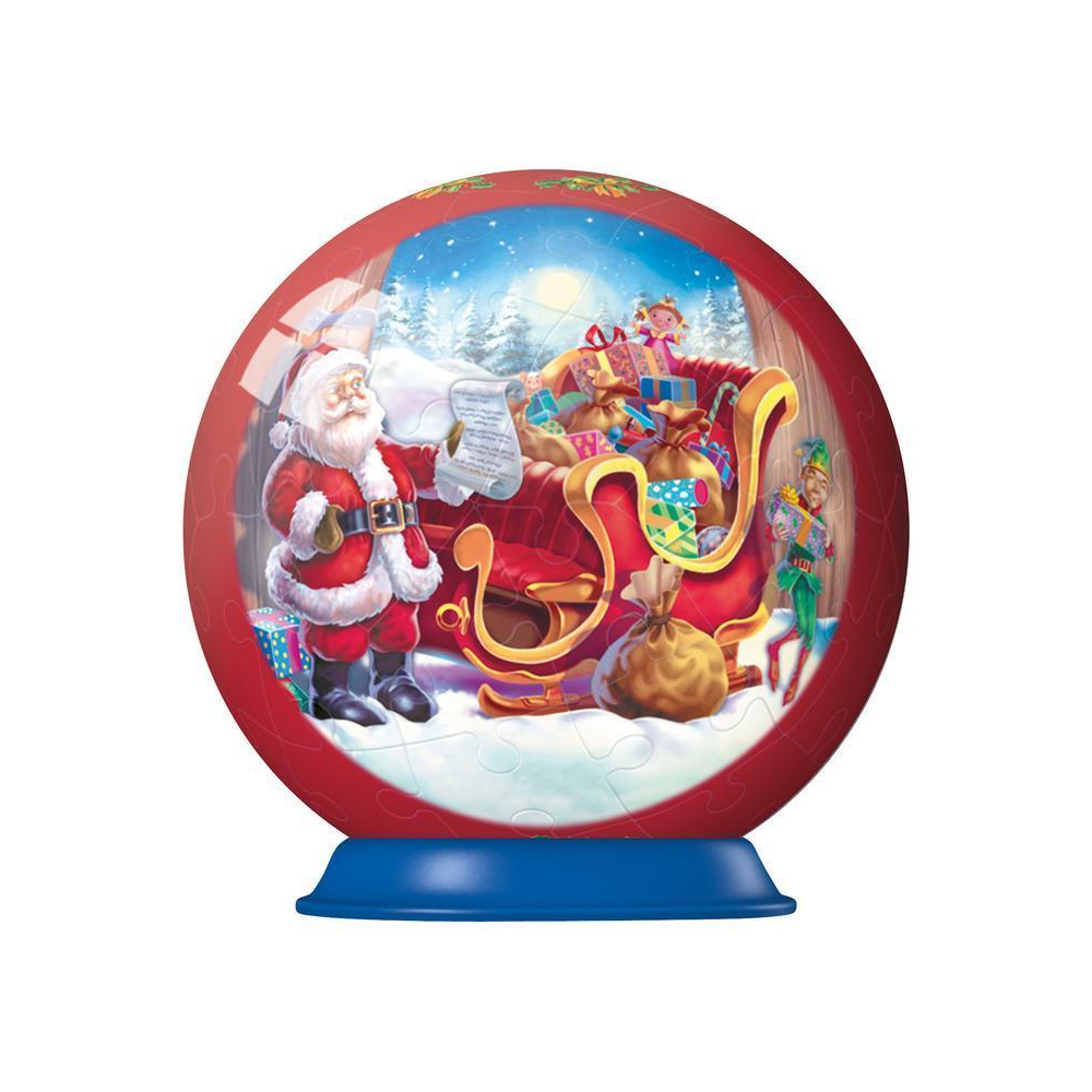 OEJ ~ Santa & Sleigh ~ 3-D Puzzle Christmas Tree Ornaments ~ Ravensburger ~ New