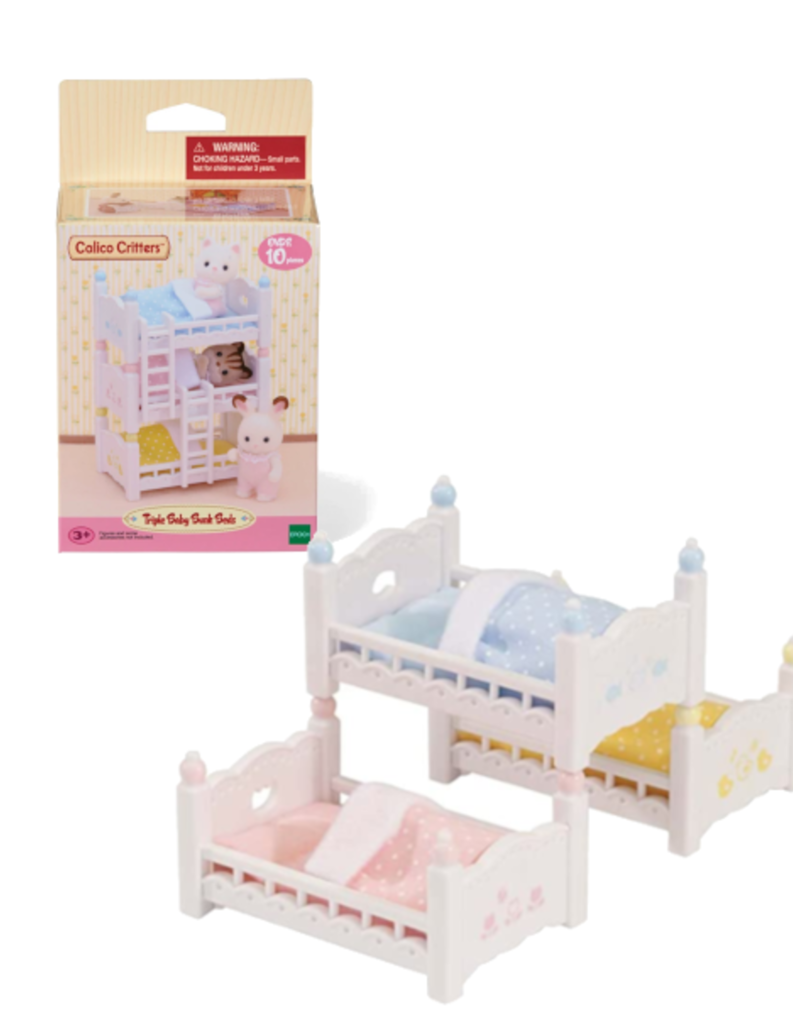 Calico Critters Triple Baby Bunk Beds Activity Toy For Kids Toddler Girls Gift 
