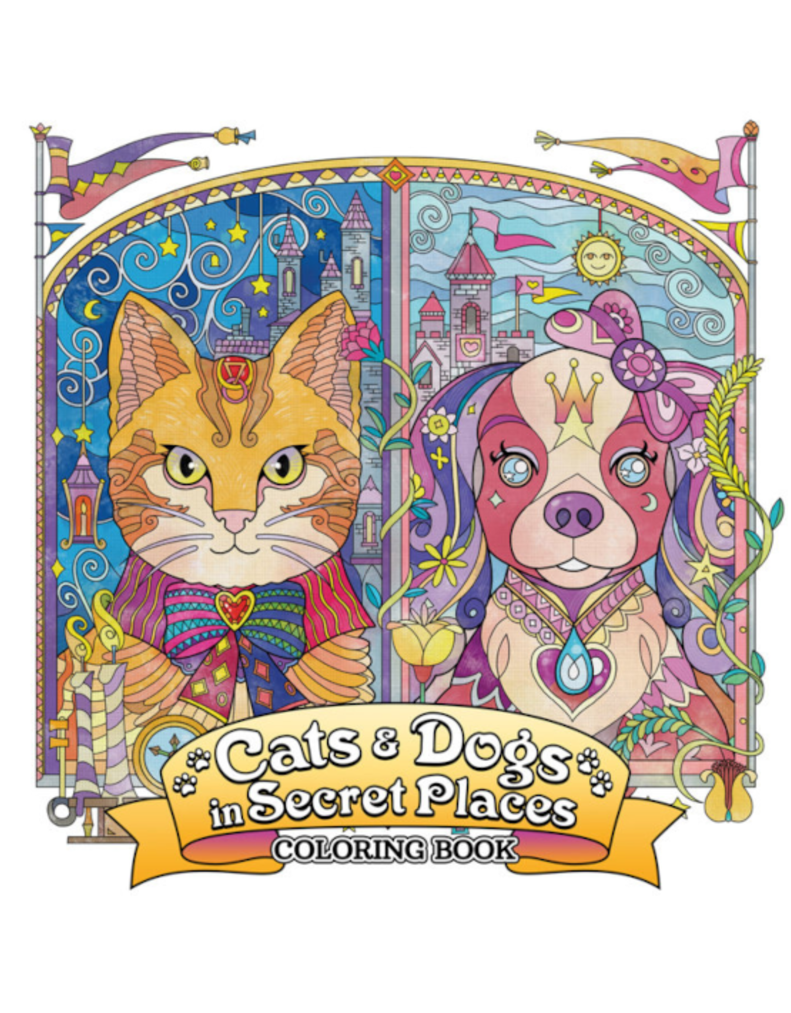 Penguin Random House Books Book - Cats and Dogs in Secret Places: Coloring Book