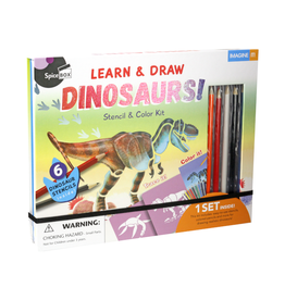 SpiceBox Imagine It! Dinosaur Book & Stencil Set