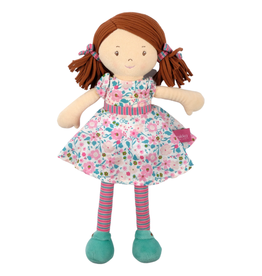 Tikiri Toys Katy - Dark Brown Hair with Pink & Sea Green Dress