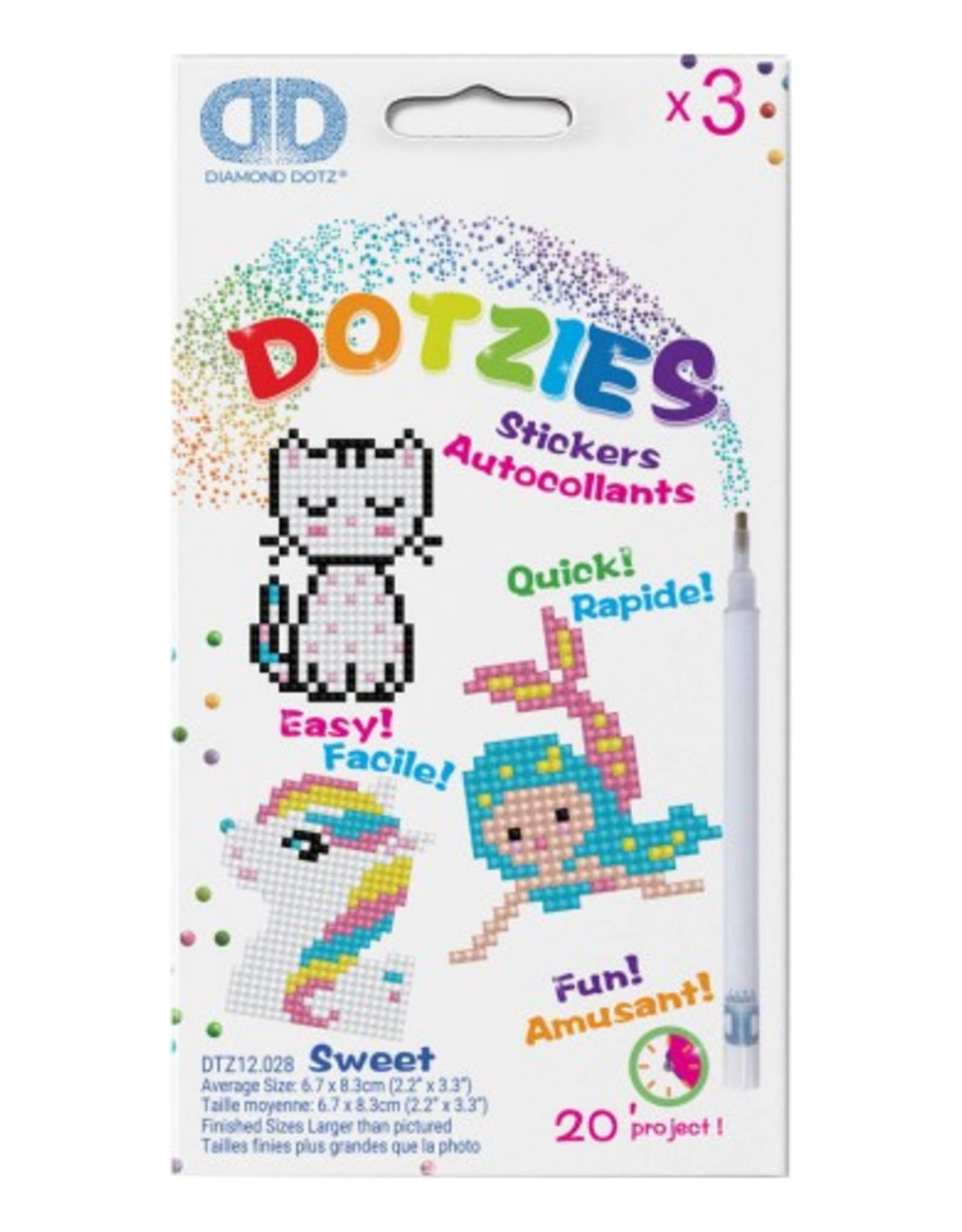 Diamond Dotz Diamond Dotz - Sweet Kitten Mermaid Pony DOTZIES Stickers