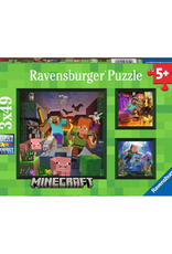 Ravensburger Ravensburger - 5+ - 3x49 - Minecraft Biomes
