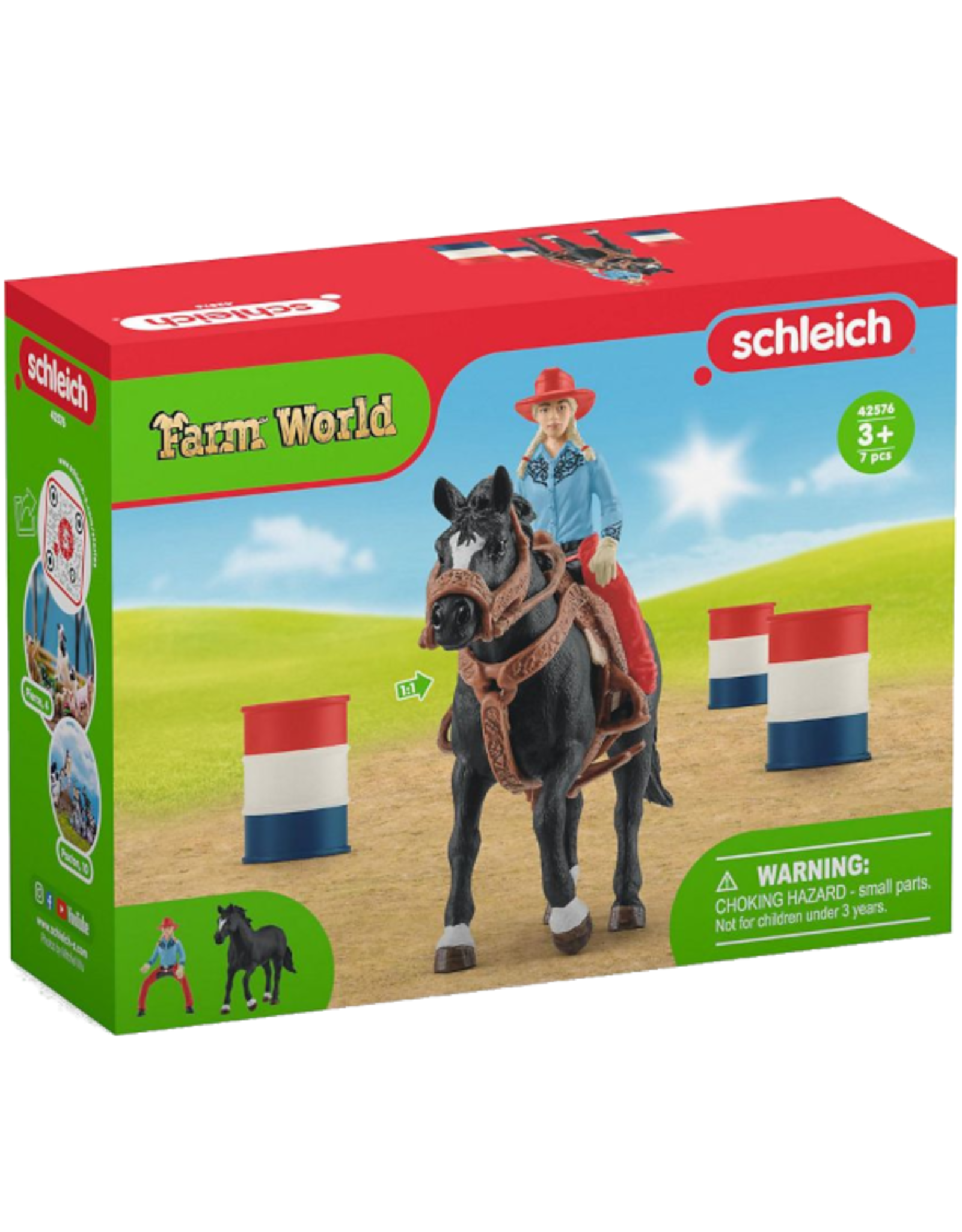 Schleich Schleich - Farm World - 42576 - Cowgirl Barrel Racing Fun