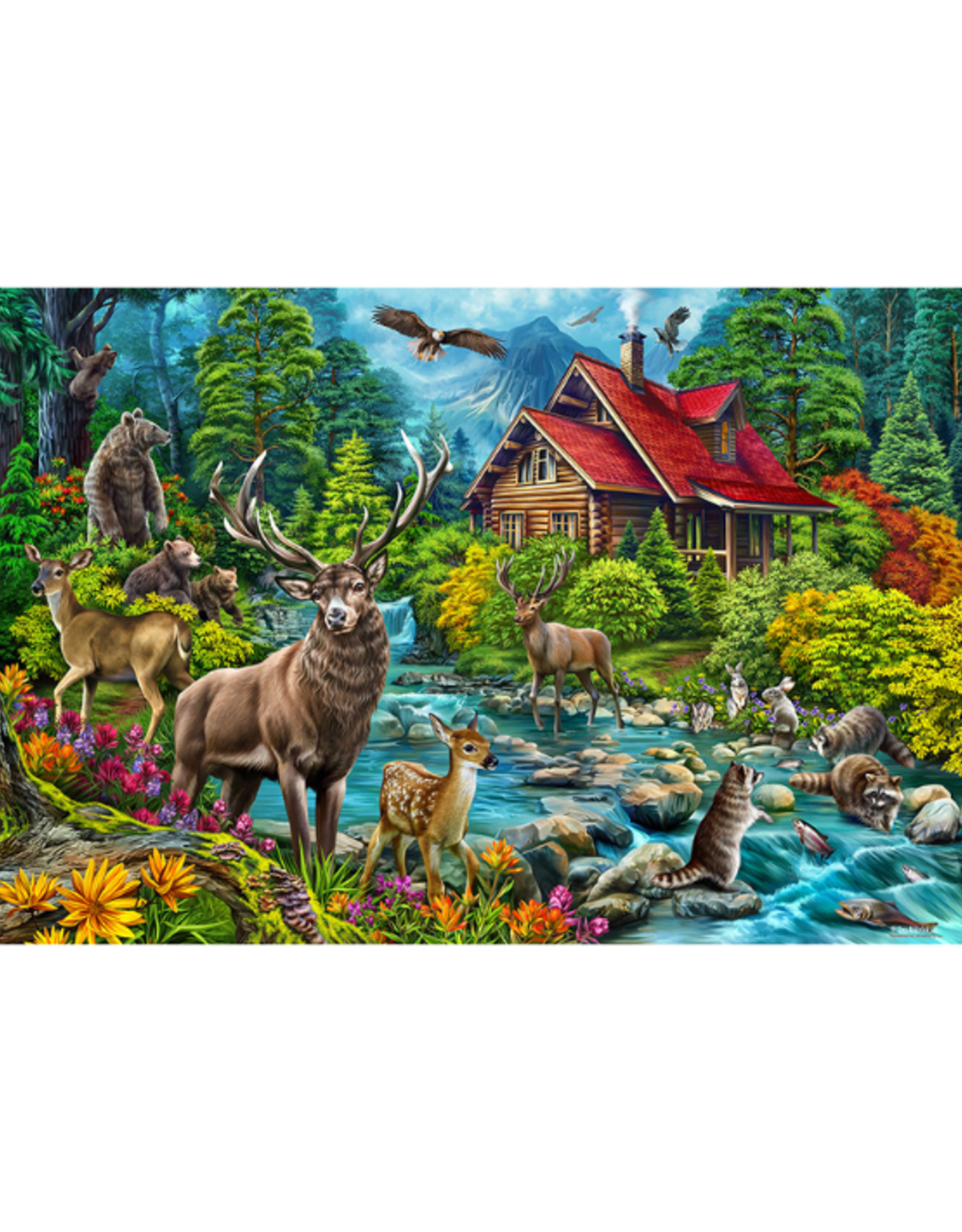 Cobble Hill Cobble Hill - 2000 pcs - Red-Roofed Cabin