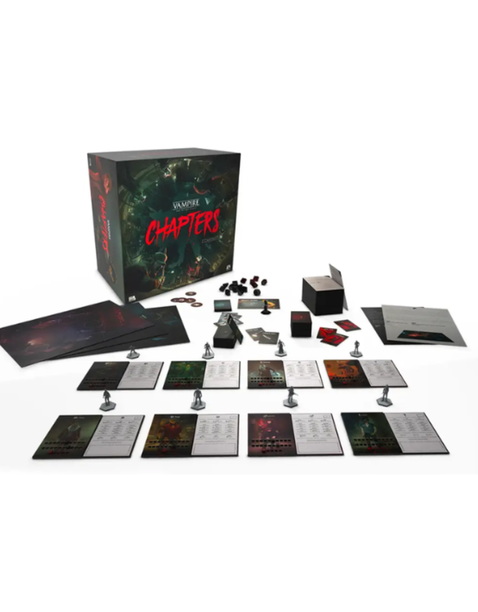  Vampire: The Masquerade - Chapters: Montreal - A Cooperative  Story-Driven Table top Game - for Adults - Ages 18+ - 1 to 4 Players - 30  Minutes per Player - Made by Flyos Games : Toys & Games
