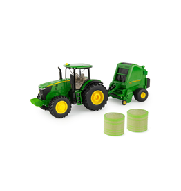 Tomy 1:32 John Deere 7270R With 560R Round Baler