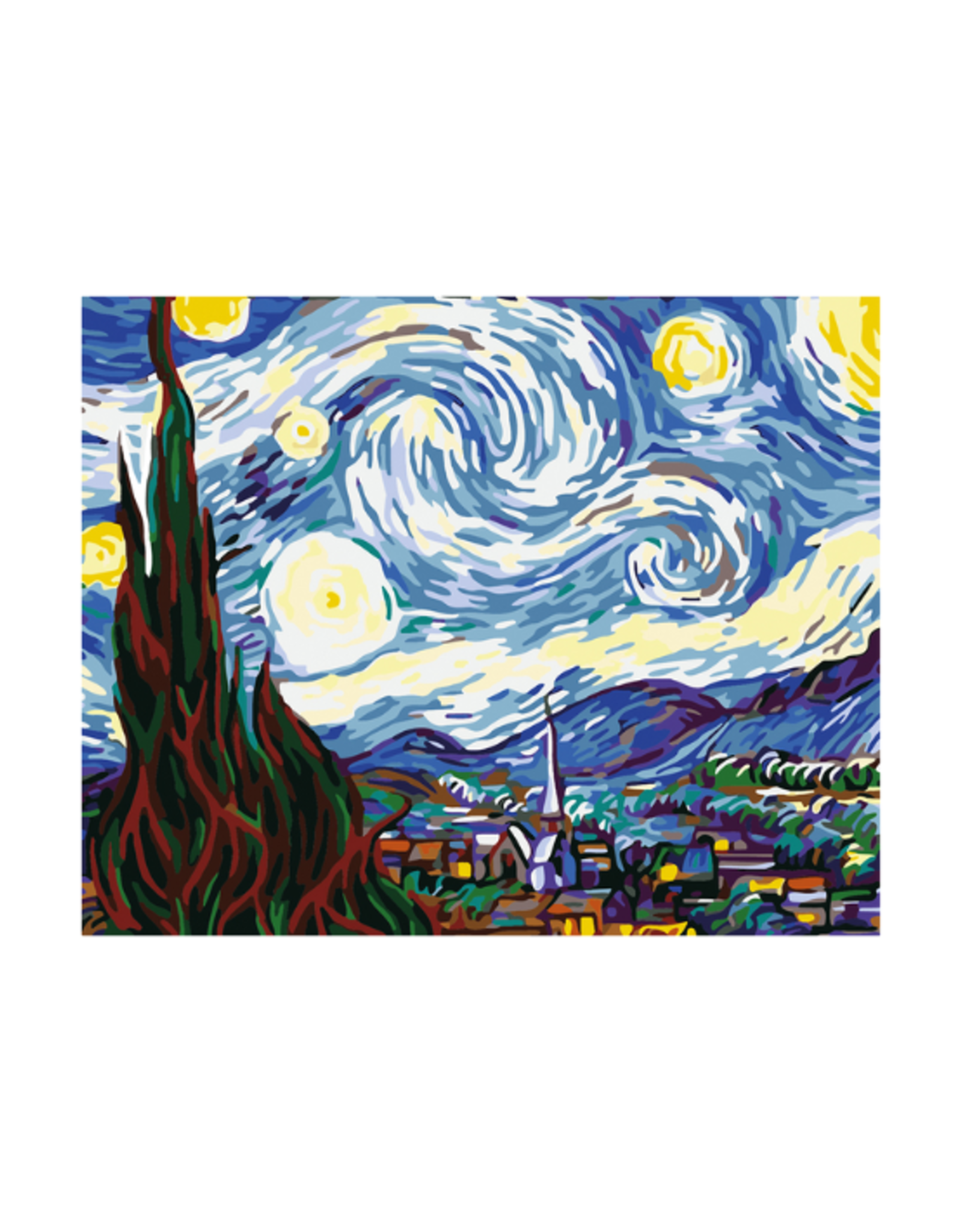 Figured Art Paint by Numbers - Frame - Starry Night Van Gogh