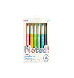 Ooly Noted! 2-in-1 Micro Fine Tip Pen and Highlighters