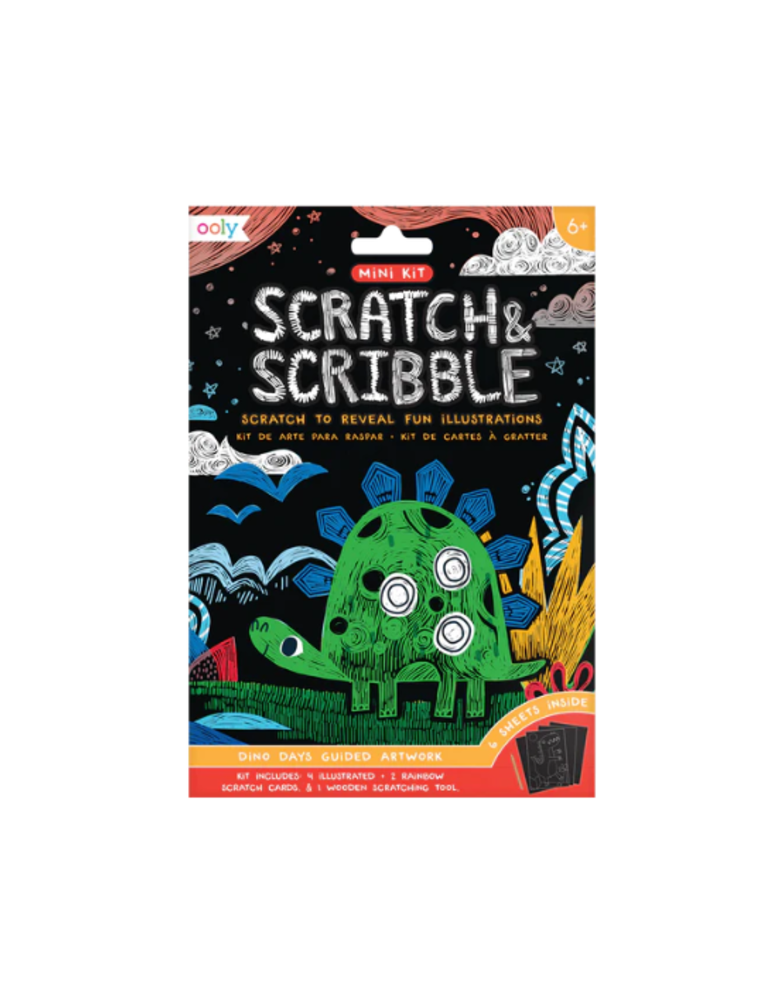 Ooly Ooly - Dinosaur Days Scratch and Scribble Mini Scratch Art Kit