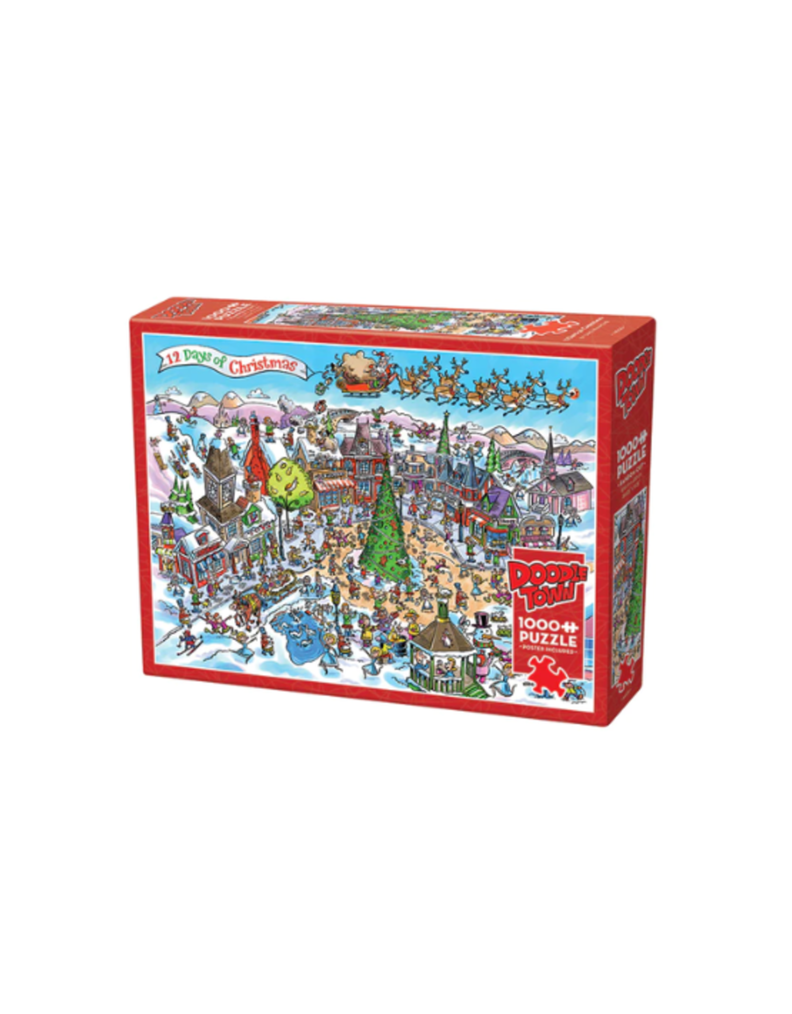 Cobble Hill Cobble Hill - 1000pcs - DoodleTown: 12 Days of Christmas
