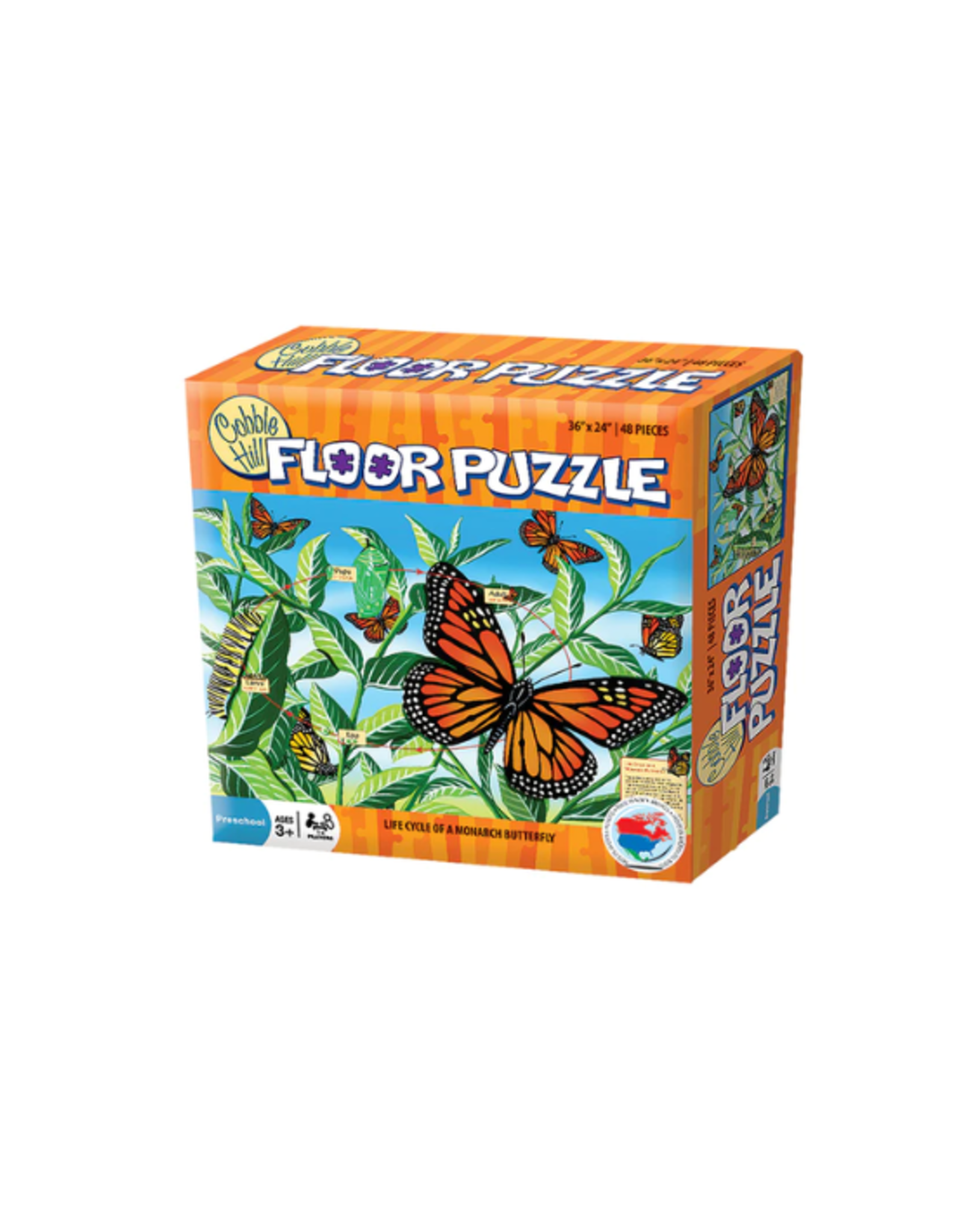 Cobble Hill Cobble Hill - 48pcs - Floor Puzzle - Life Cycle of a Monarch Butterfly
