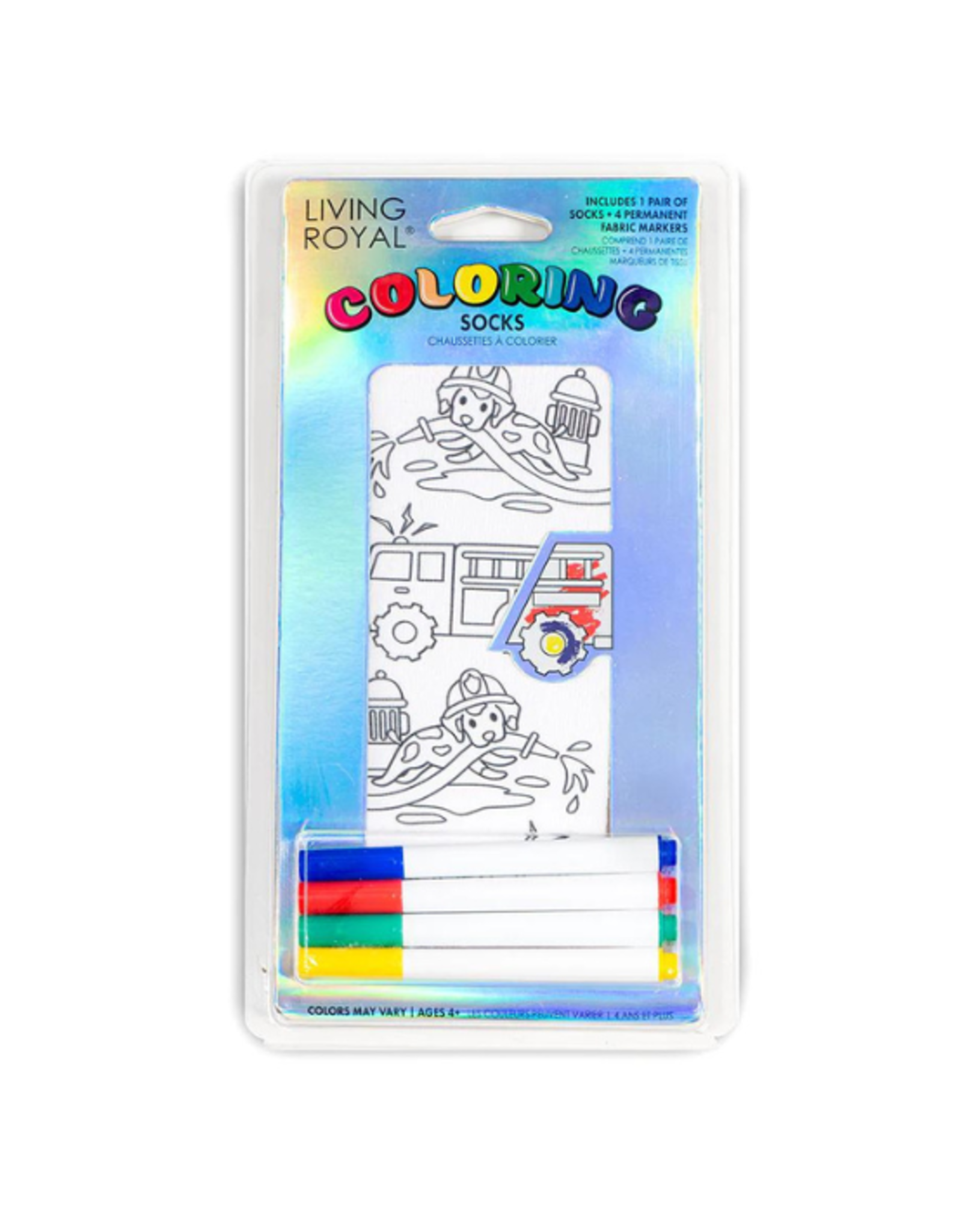 Living Royal - Coloring Socks - Fire Truck