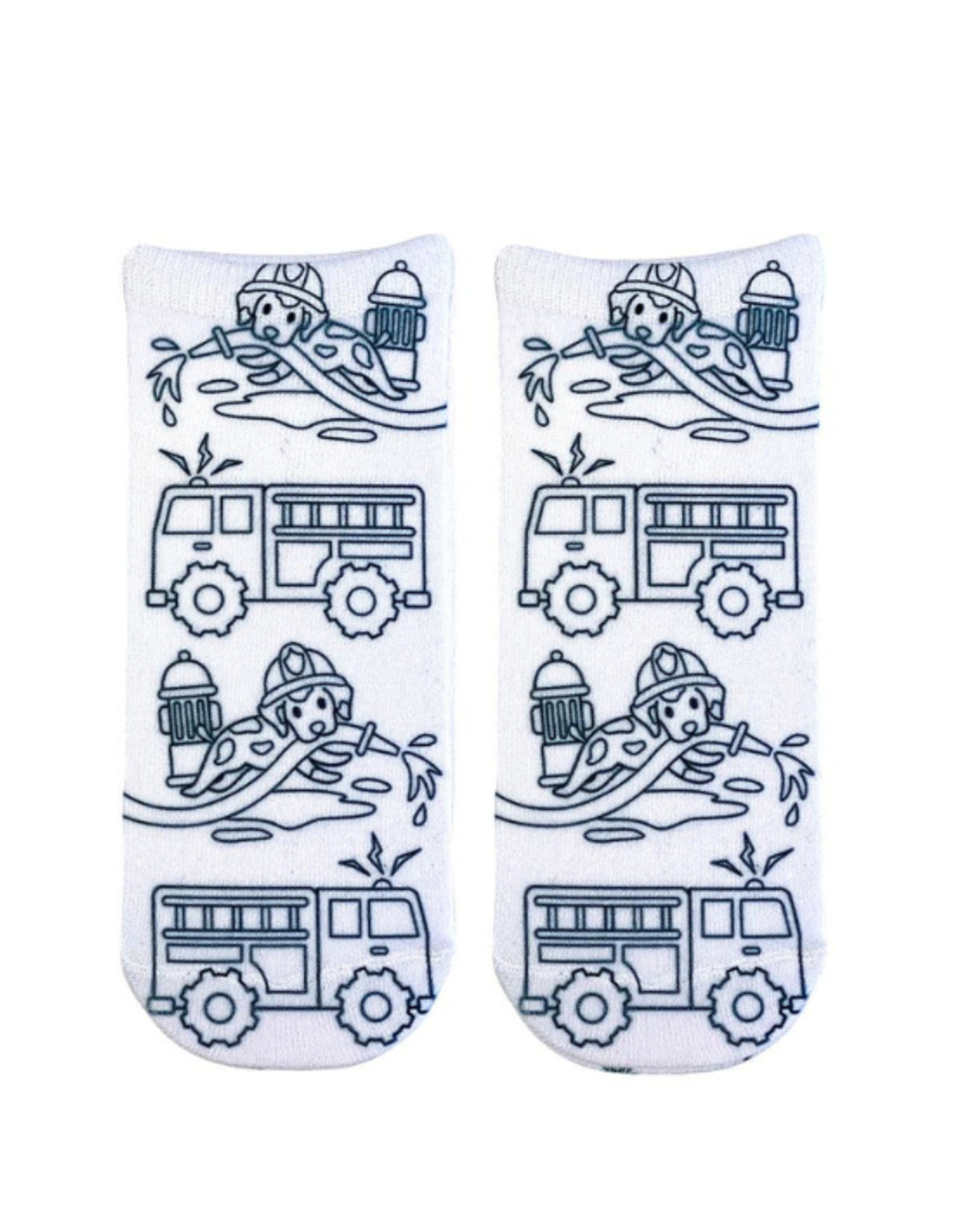 Living Royal - Coloring Socks - Fire Truck