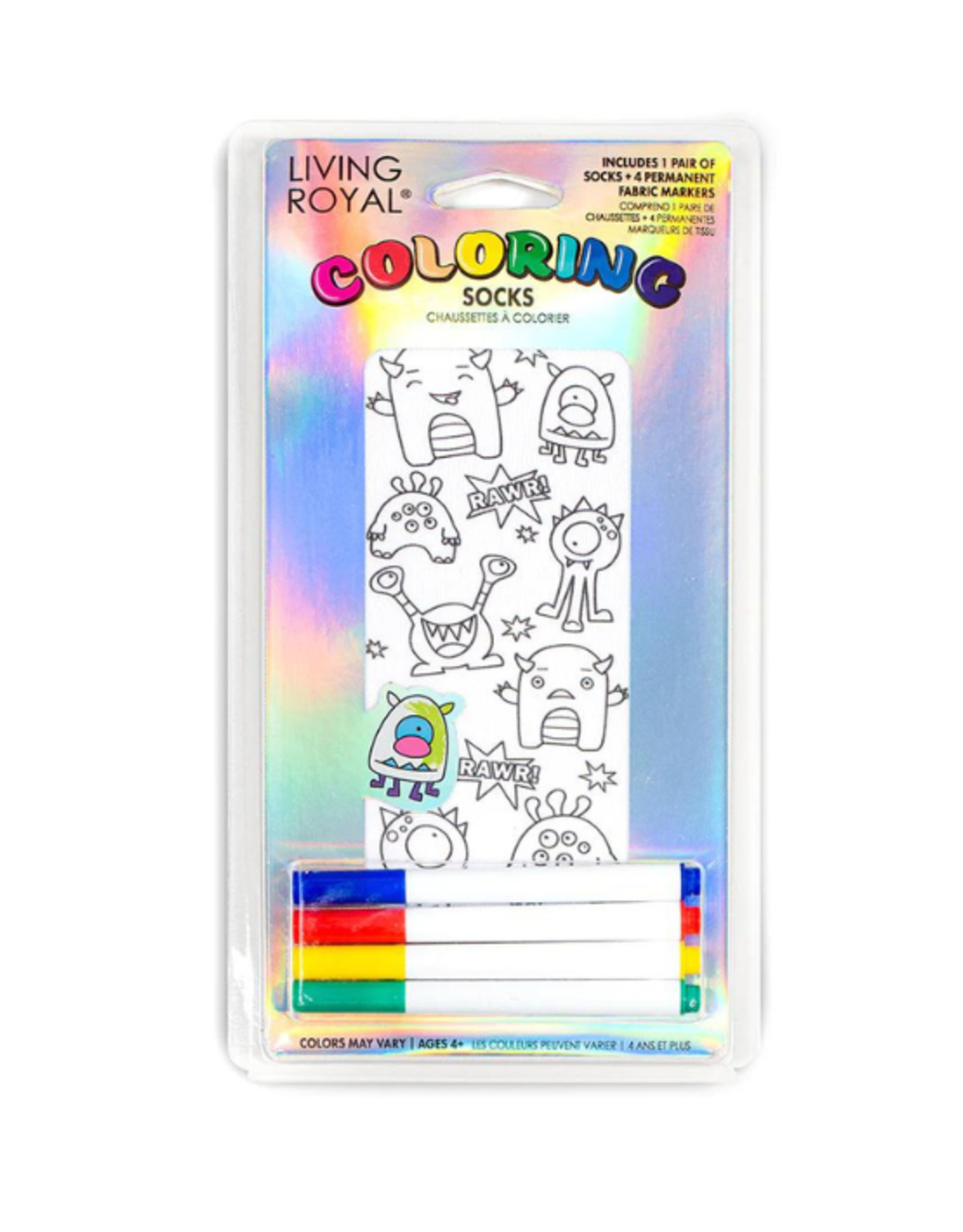 Living Royal Living Royal - Coloring Socks - Monster Bash
